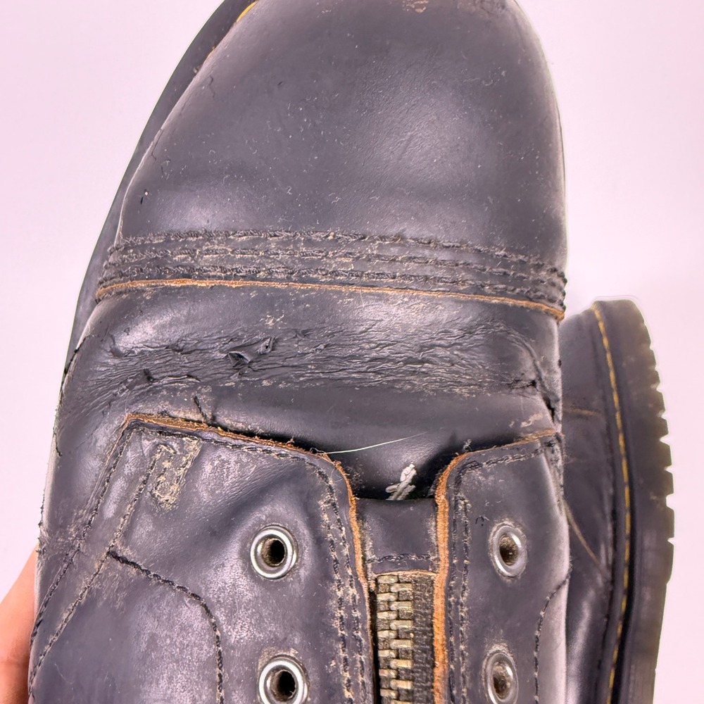 VTG Dr. Martens Front Zip Derby Shoes Mens 14 Leather Platform Lug Sole Grunge - Picture 10 of 14